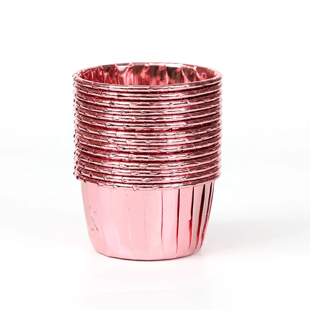 50Pcs Colored Paper Cupcake Wrappers Disposable Heat-Resistant Double-Sided Aluminized Baking Cups Party Supplies for Muffin Cup