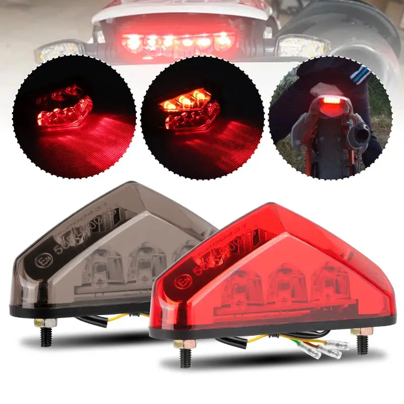 Mini 9 LED Motorcycle Tail Light License Number Plate Light Rear Brake Stop Driving Light For Cafe Racer Bobber Scooter ATV UTV