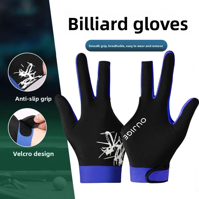 Professional Snooker Billiards Gloves Breathable Anti-slip Three-Finger Table Tennis Competition Gloves for Left And Right Hands