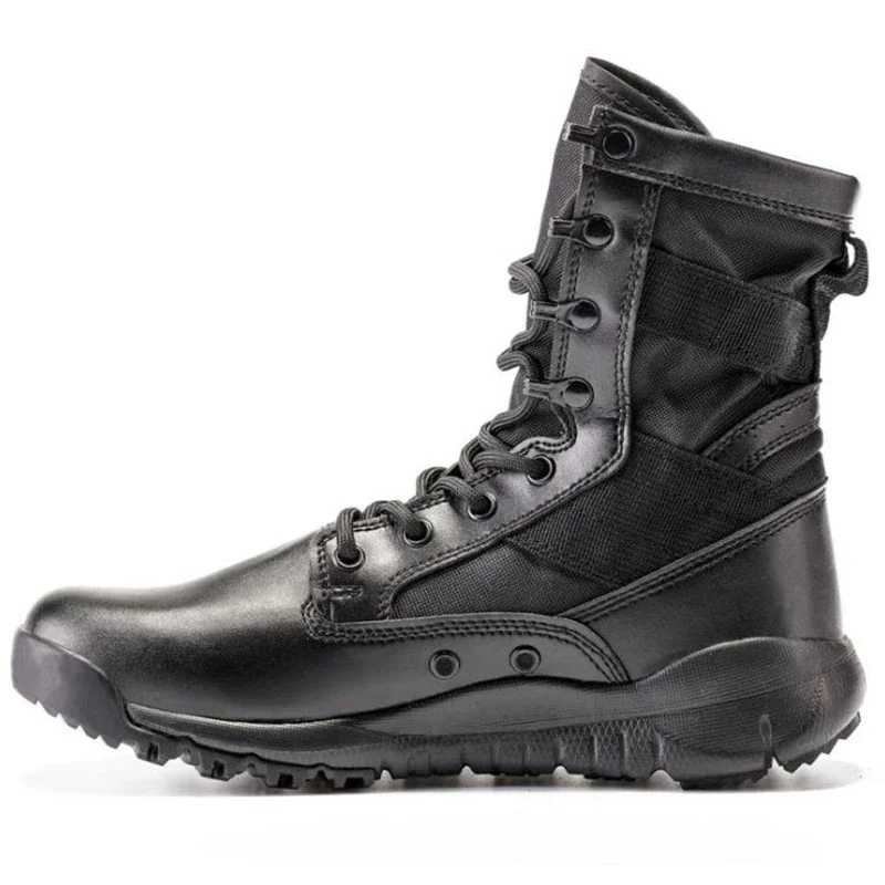 Men Spring Summer Boots Tactical Black Brown Men Casual Shoes Solid Anti-Slip Male Casual Outdoor work shoes boots