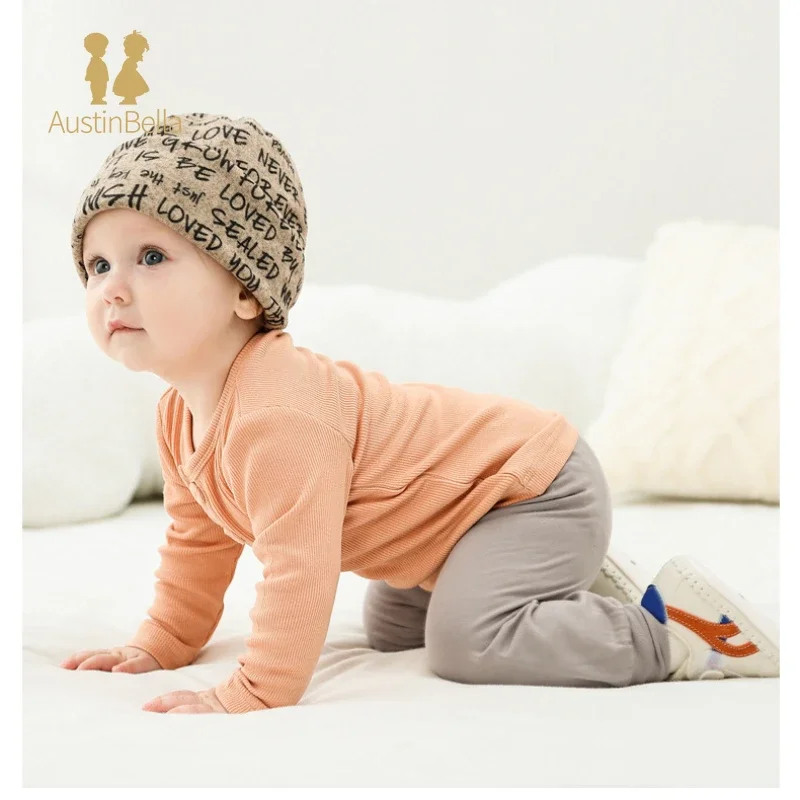 Spring Autumn Baby Clothes Long Sleeve Striped T-shirts Baby Boys Girls Tops Solid Color Baby Clothing Newborn Pullover Tees