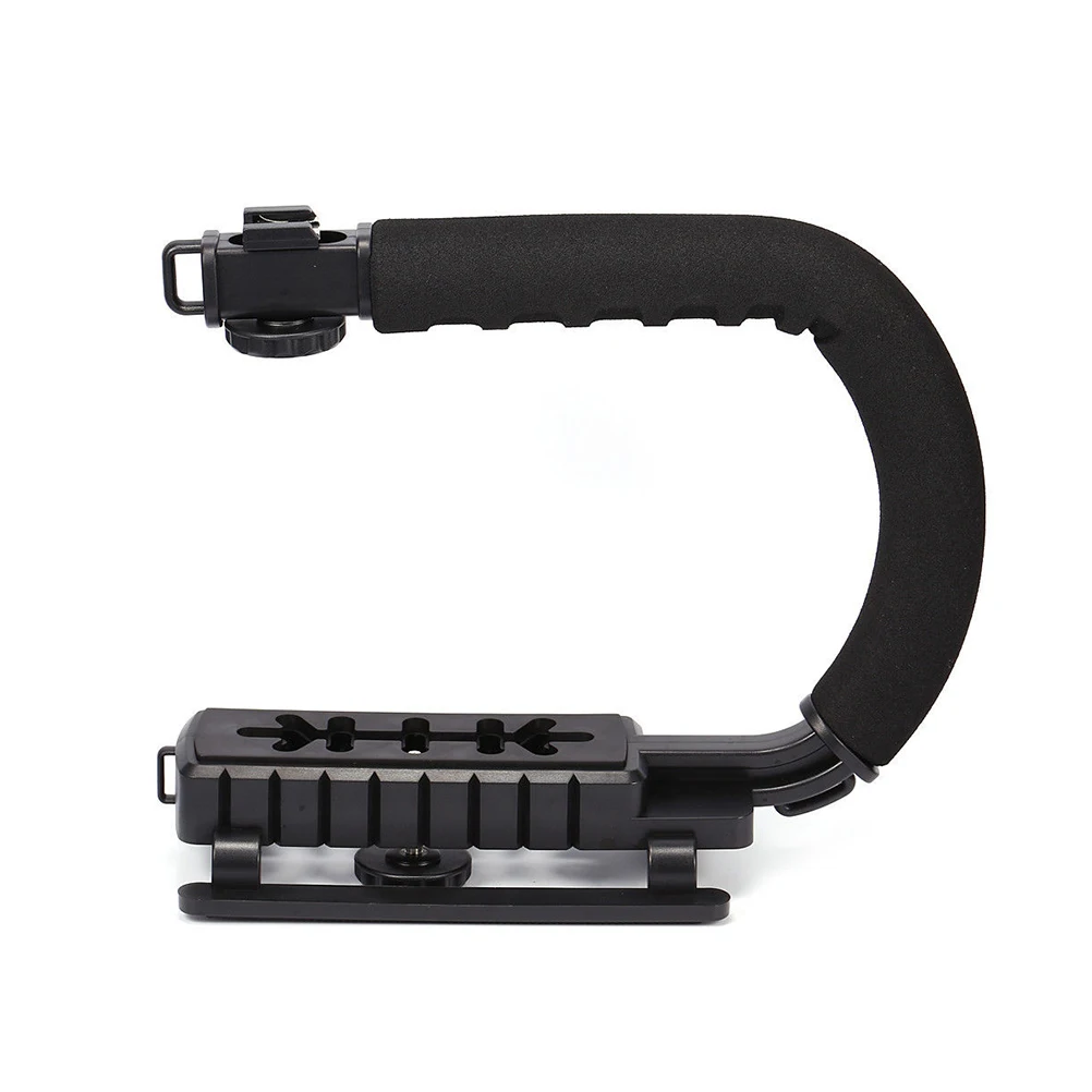 

U Shape 3 Hot Shoe Grip Handle For Dslr Camera Camcorder Video With Anti-Skid Pads Foam Handle 1/4 Screw Hole Flash