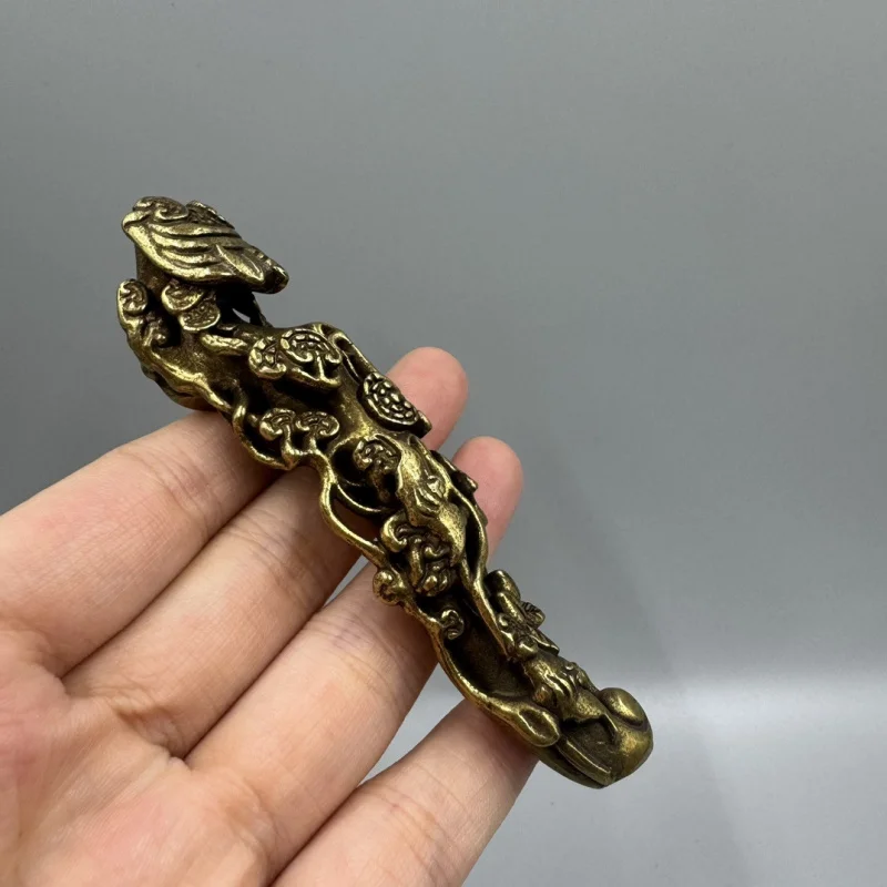 Bat, , Peach of Longevity, Ornament - Antique Collectible Bronze Ruyi and Ganoderma Decoration