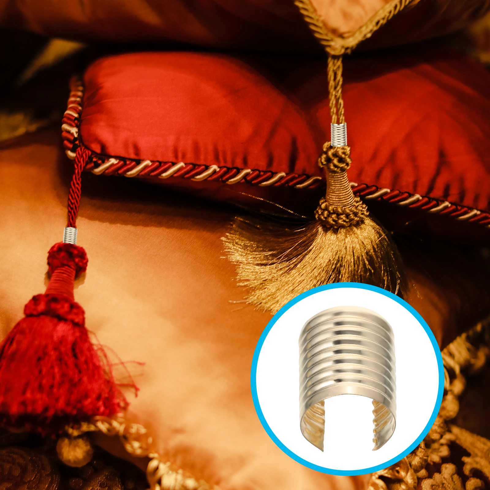 

100 Pcs Tassel Tail Clamp Tassels Fastener to Weave Golden Iron Opening Crimps for Office Fringe