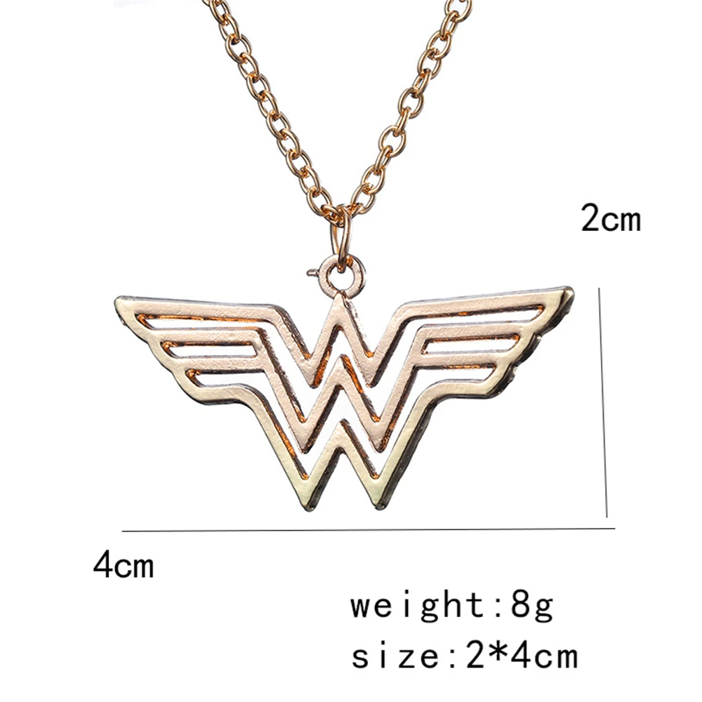 

New Movie Wonder Logo Necklace Vintage Hawk Style Metal Chain Pendant Necklaces Jewelry for Men Women Fans Gifts Accessories