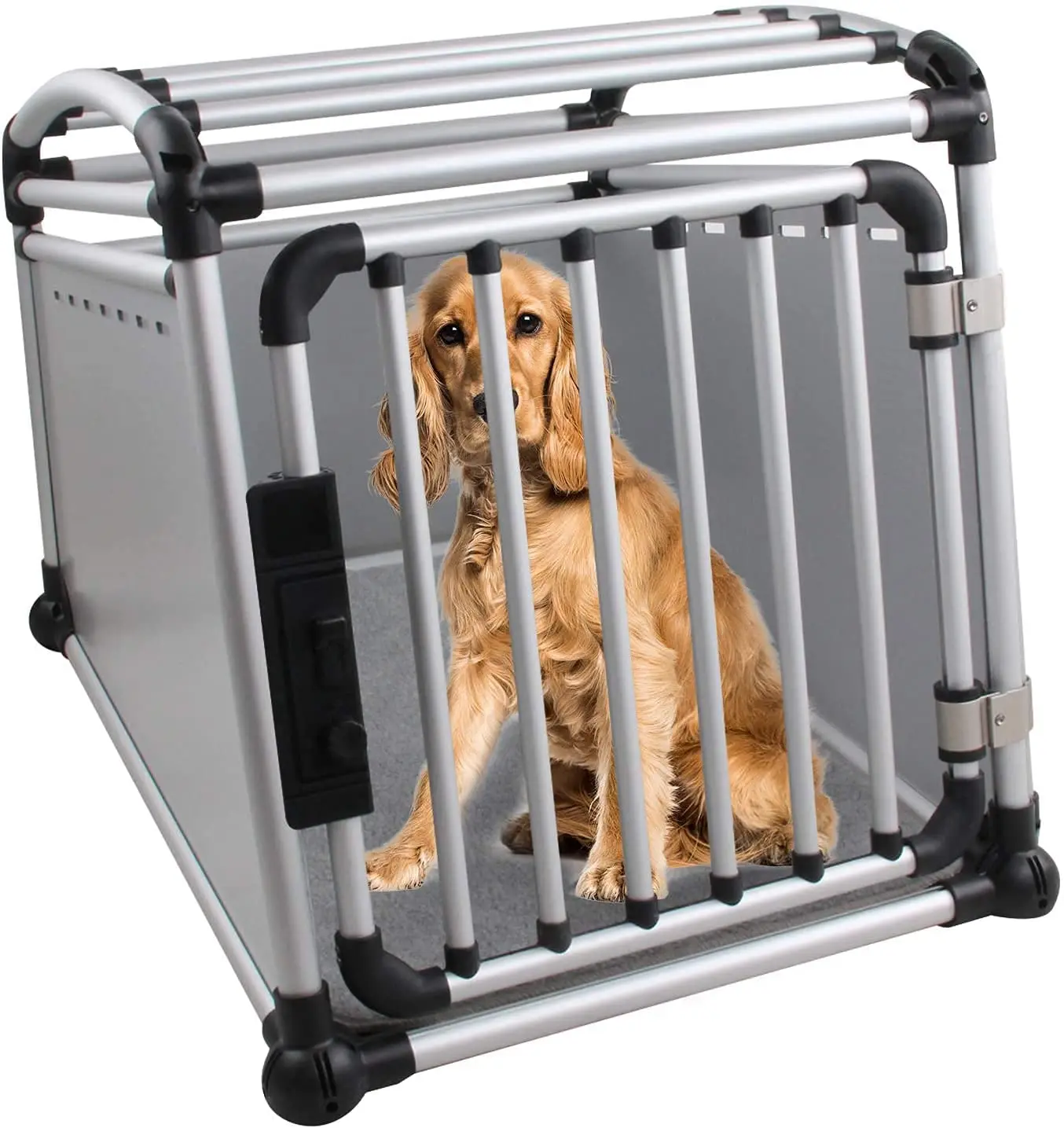 Premium Aluminium Car Travel Cage Crate Dog Pet Cer Kennel Outdoor Metal Transport Box
