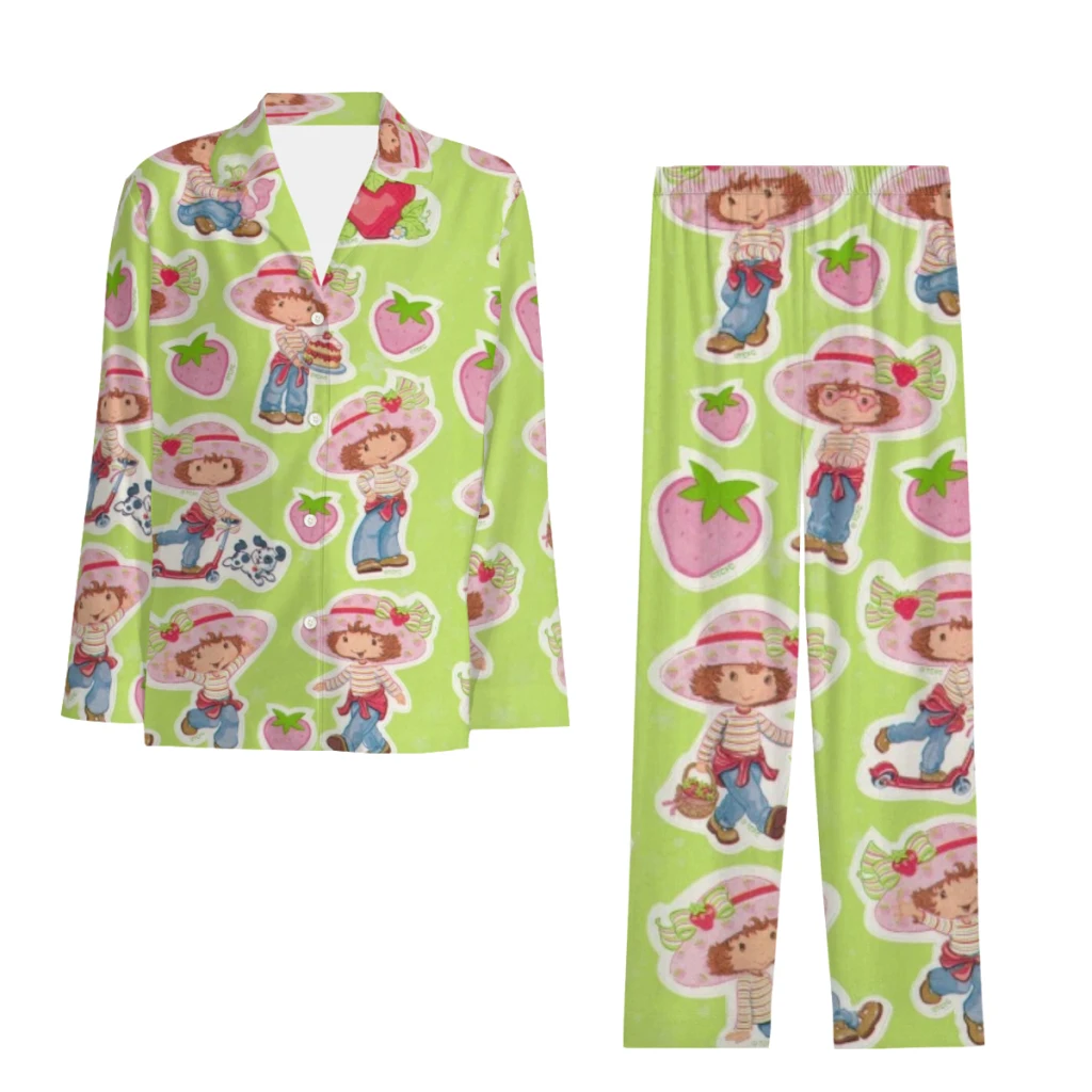 

Cartoon-Pink-Cute-Strawberry-Shortcake White pajamas, Minso's selected patterns, cute style