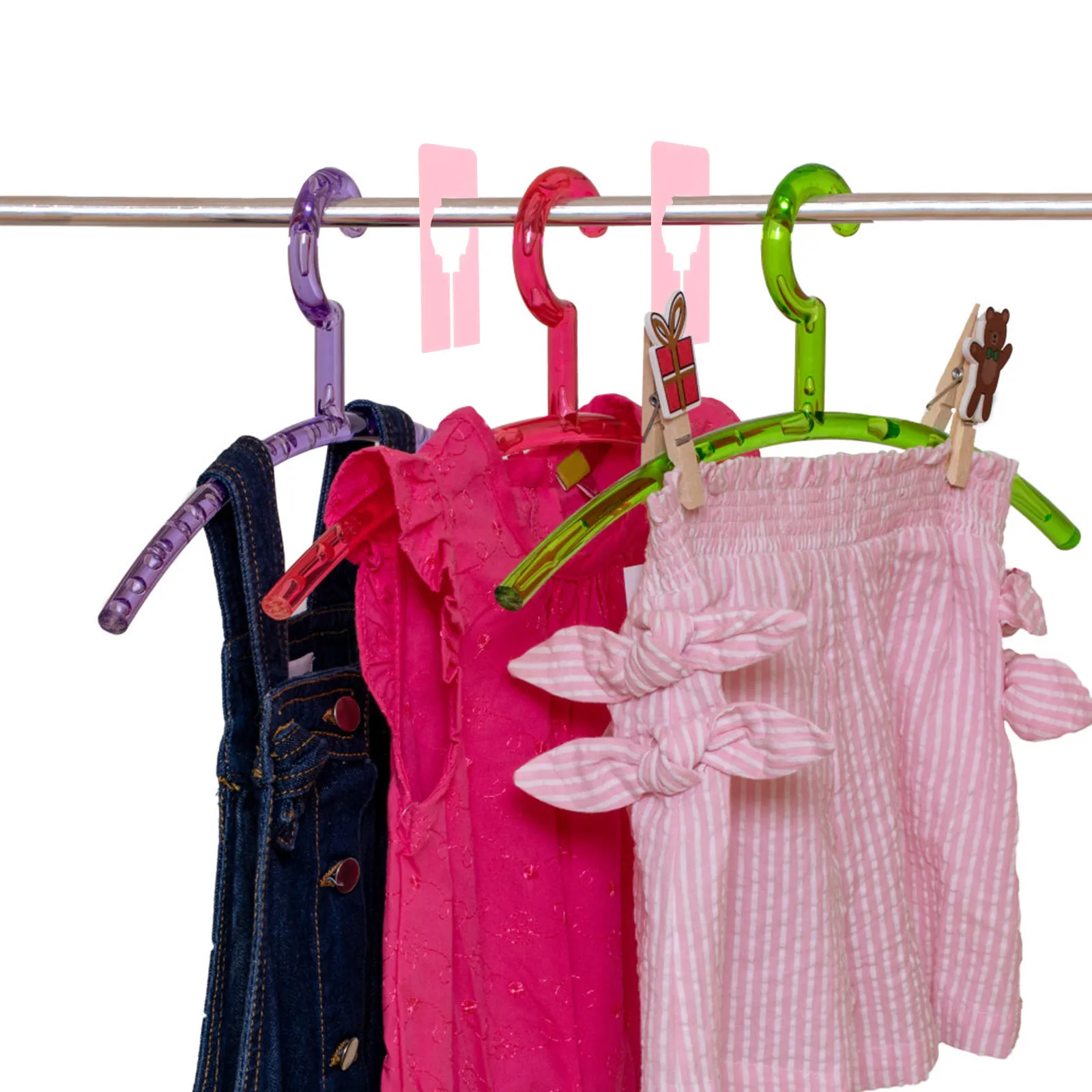 

10Pcs Rectangular Clothing Hanger Divider Blank Closet Separator Writable Reusable Wardrobe Organizer Size Tags Closet Rack