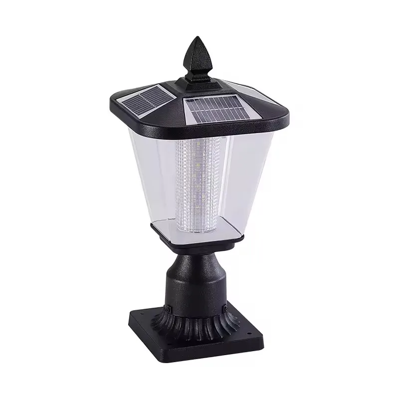 Waterproof Outdoor Led Garden Pathway Solar Gate Cap Pillar Lights Post Fence Lamp Outdoor Main Gate Solar Pillar Lamps