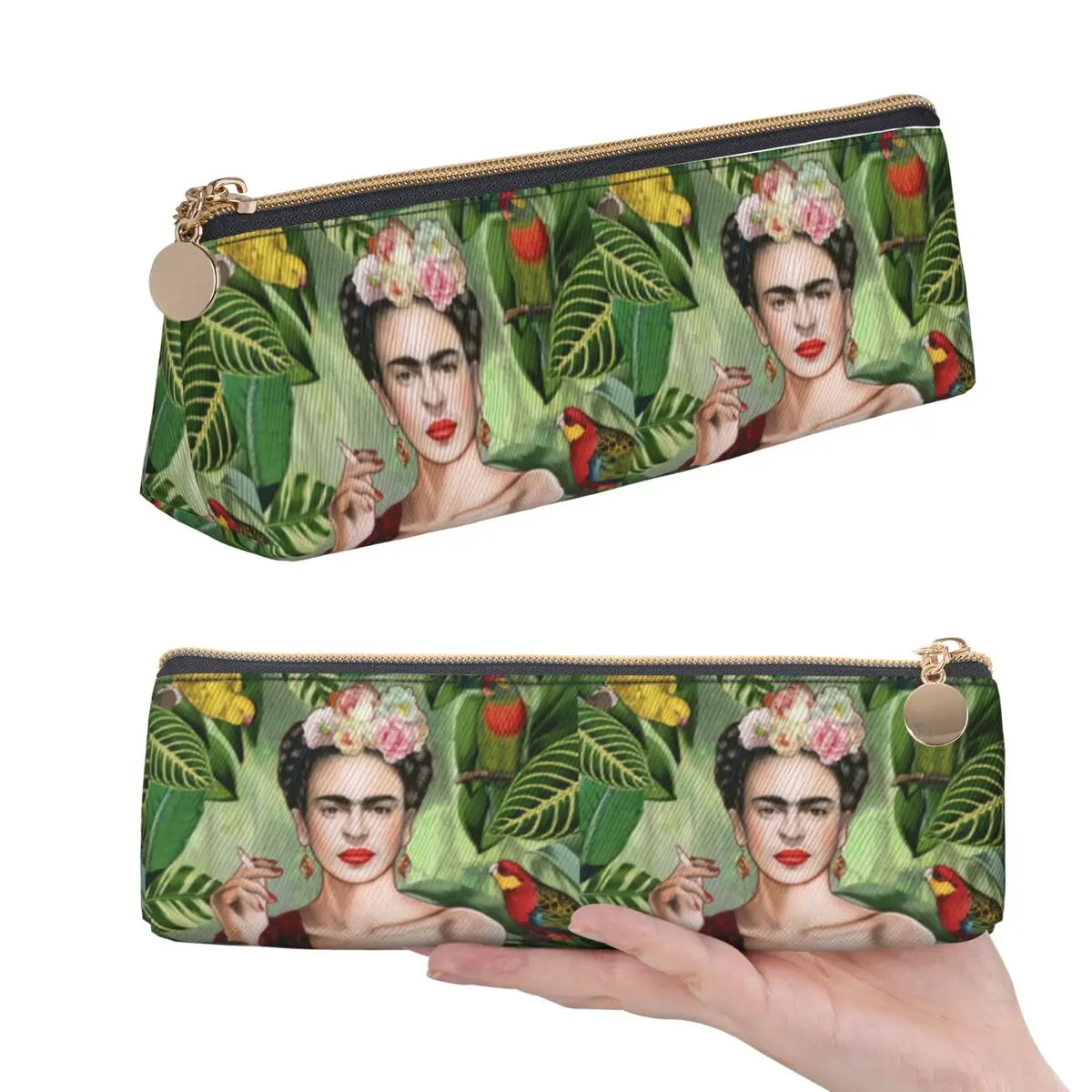 Frida Khalo Flowers Artist Painter Pencil Case for Boys Girls School Pen Box Pencil Bag Stationery Supplies Pen Holder Bag