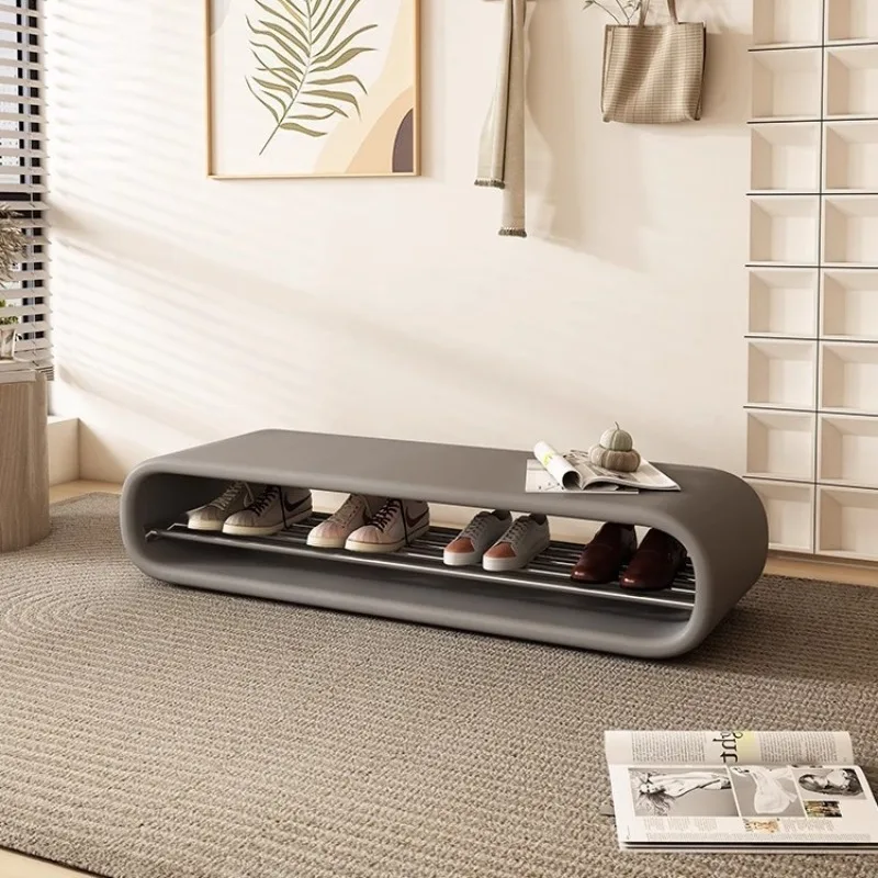 

Shoe changing stool Household Italian minimalist cloakroom Round strip
