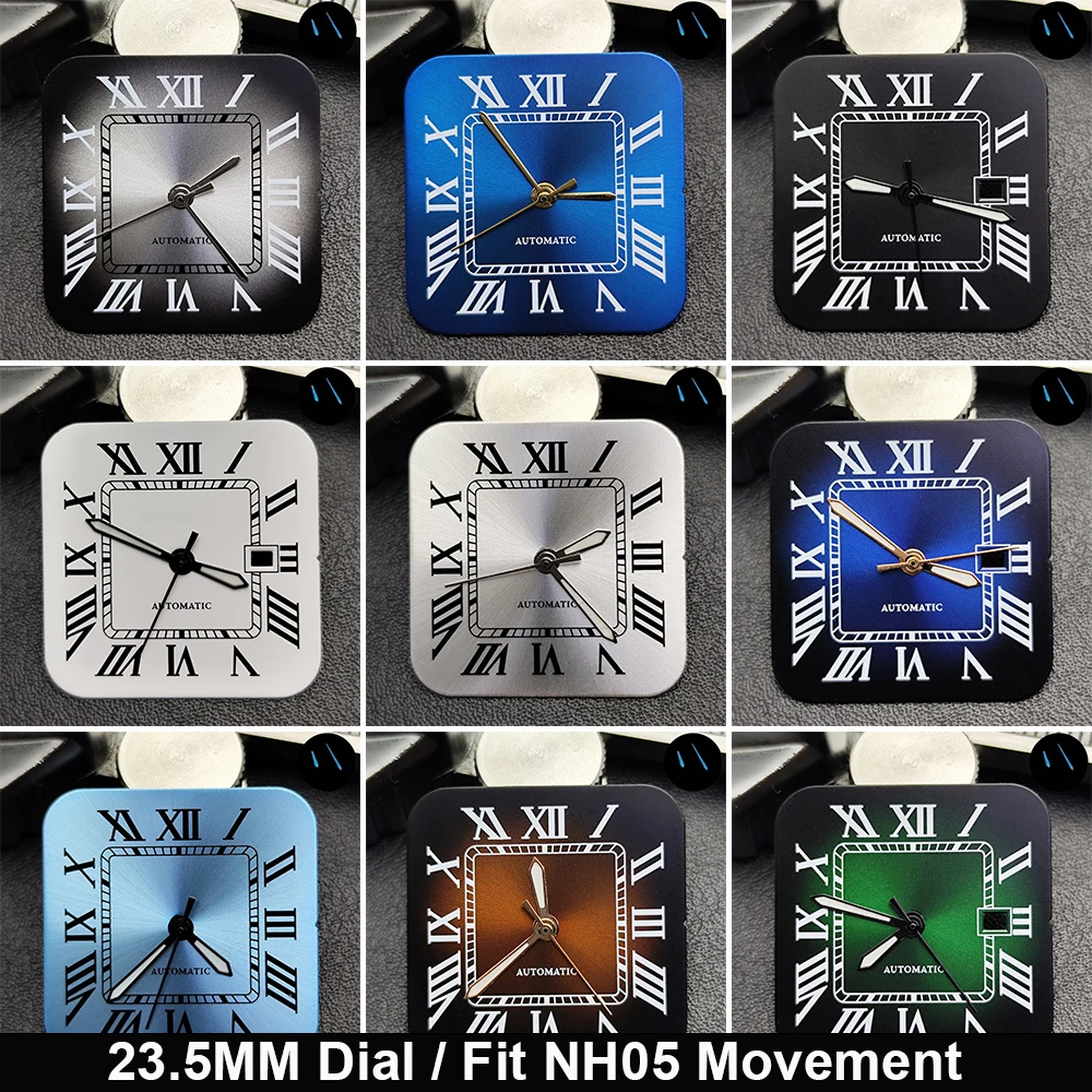 23.5MM Dial Hands NH05 Women's Watch Dial No Logo Square Roman Markers For NH05 Movement Lady Case Mod Parts Can Custom Logo