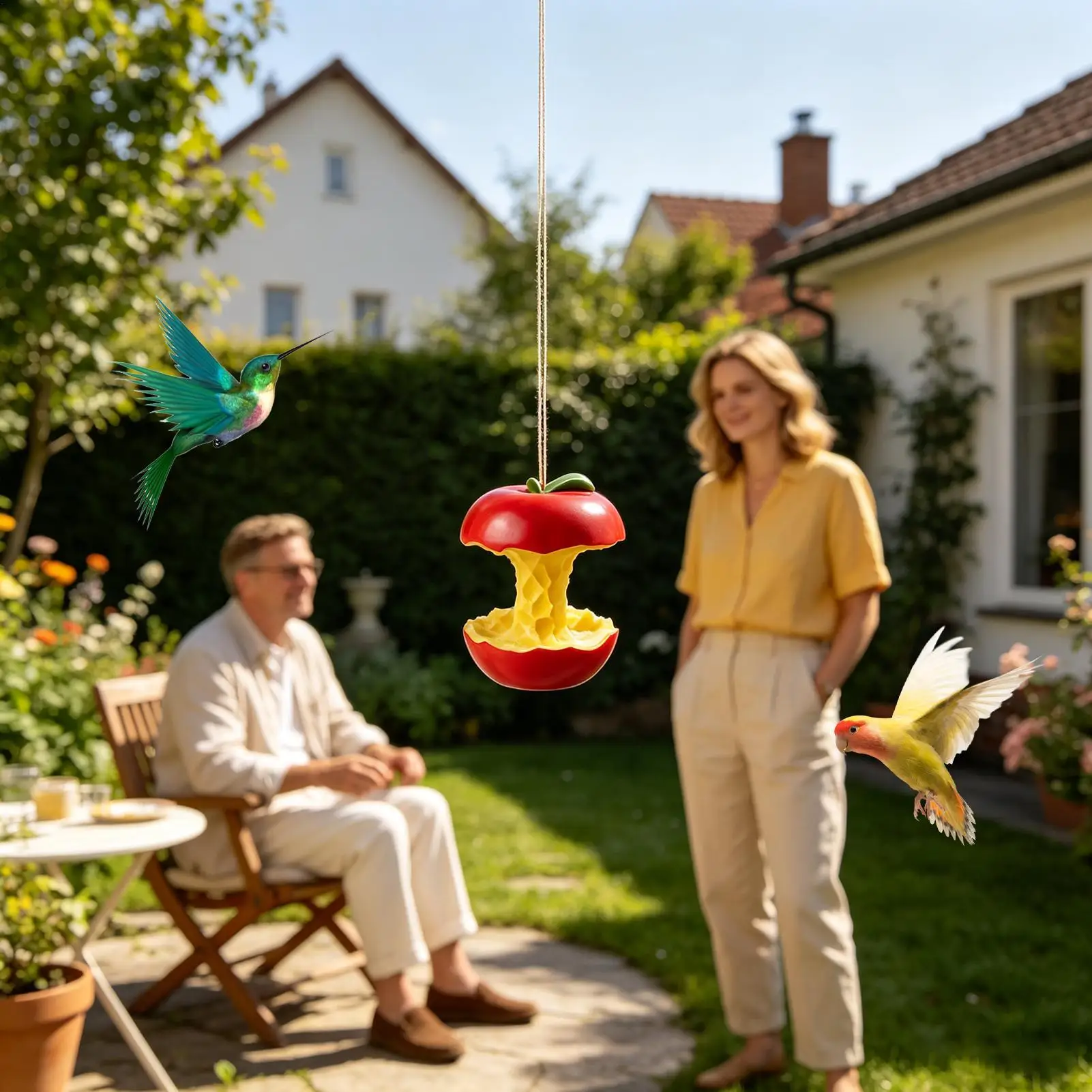 

Hummingbird Feeders For Outdoors Decorative Cute Fruit Shape Feeding Station Bird Feeder Hook For Outside Garden Lawn Balcony
