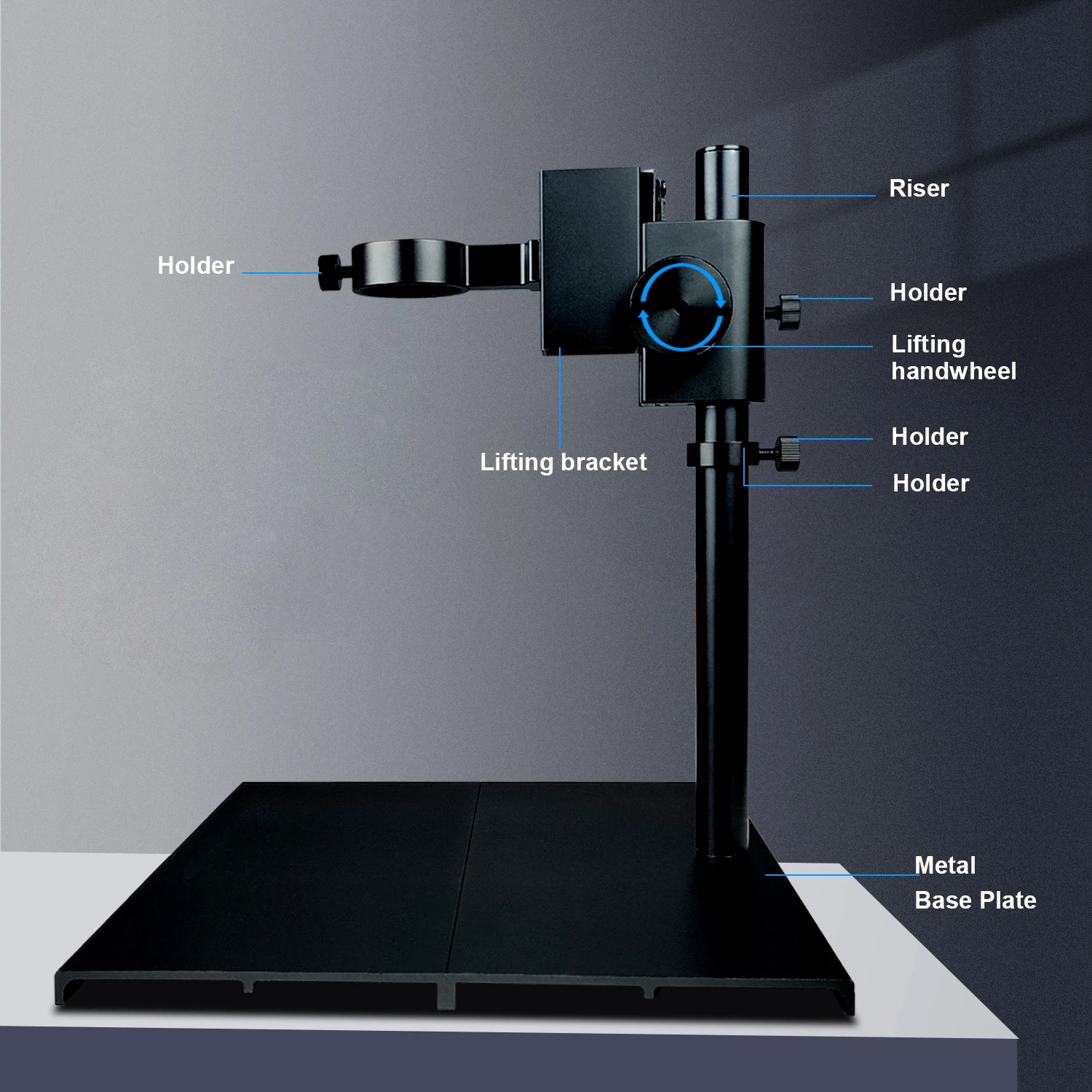 Standard Microscope Stand 50mm 42mm Lengthen Adjustable Mircoscope Base Aluminum Alloy Holder Bracket Table For Repair Soldering