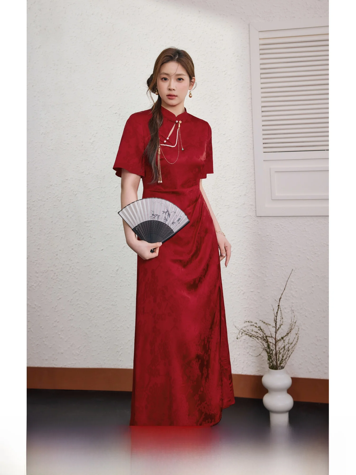 

Red Wedding Dr New Chinese Sle Summer High Waist A-Line Midi Dr Materni Dr Blue Language plus Size Women's Dr