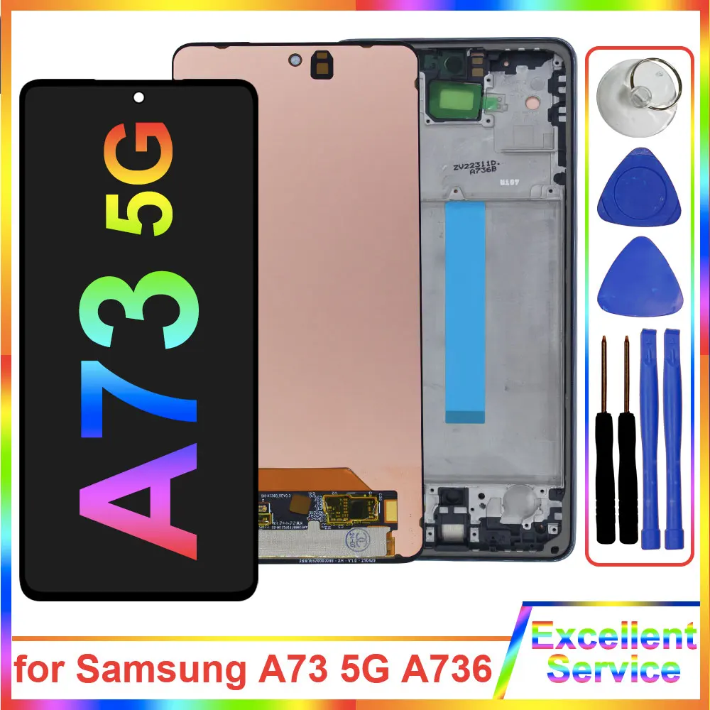 

New AMOLED LCD for Samsung Galaxy A73 5G A736B LCD Display Touch Screen Digitizer Replacement for Samsung A736 SM-A736B LCD