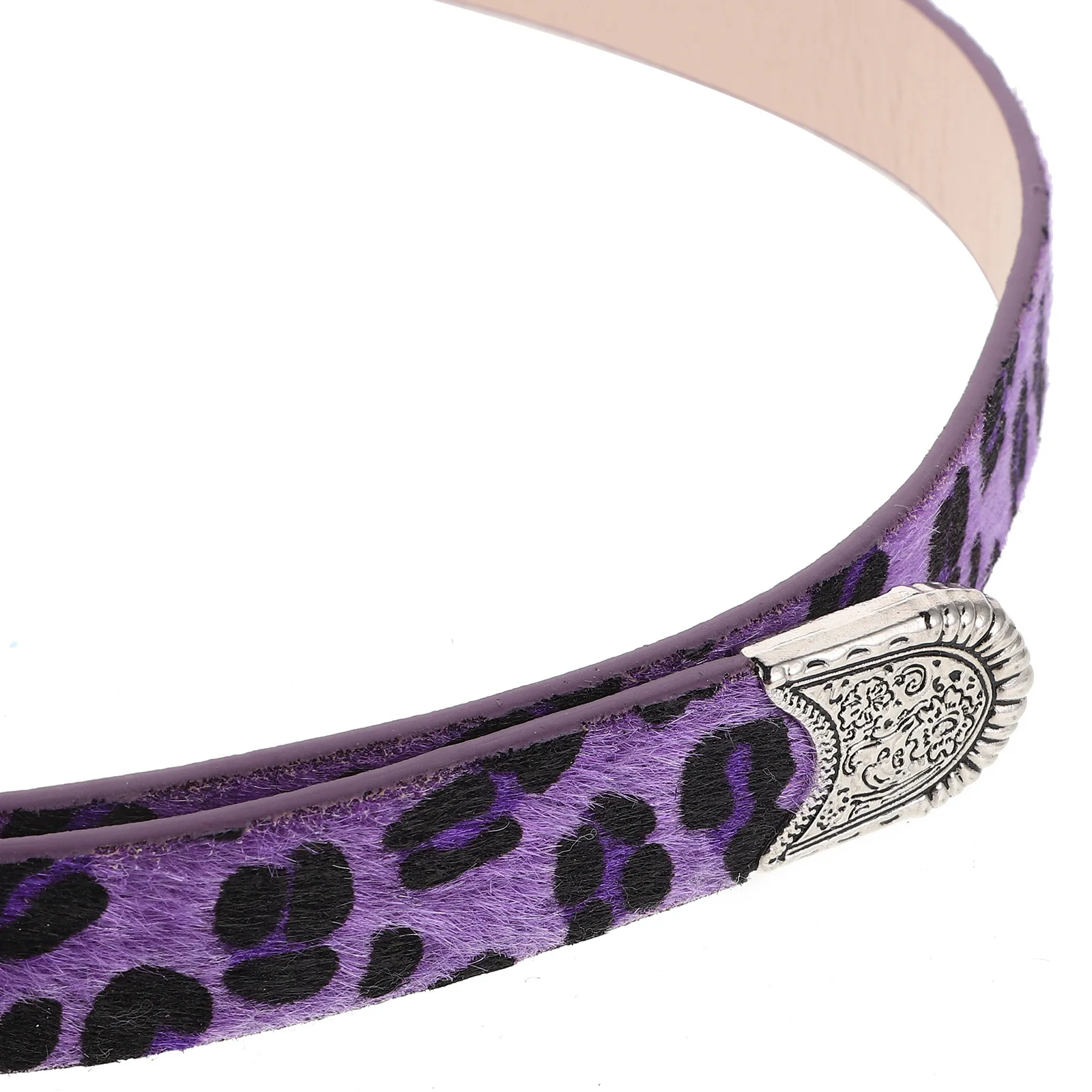 الأرجواني المرأة ليوبارد طباعة حزام عريض خمر مشبك الغربية حزام الخصر الأنيق الإكسسوار لفستان الجينز ملابس غير رسمية #2