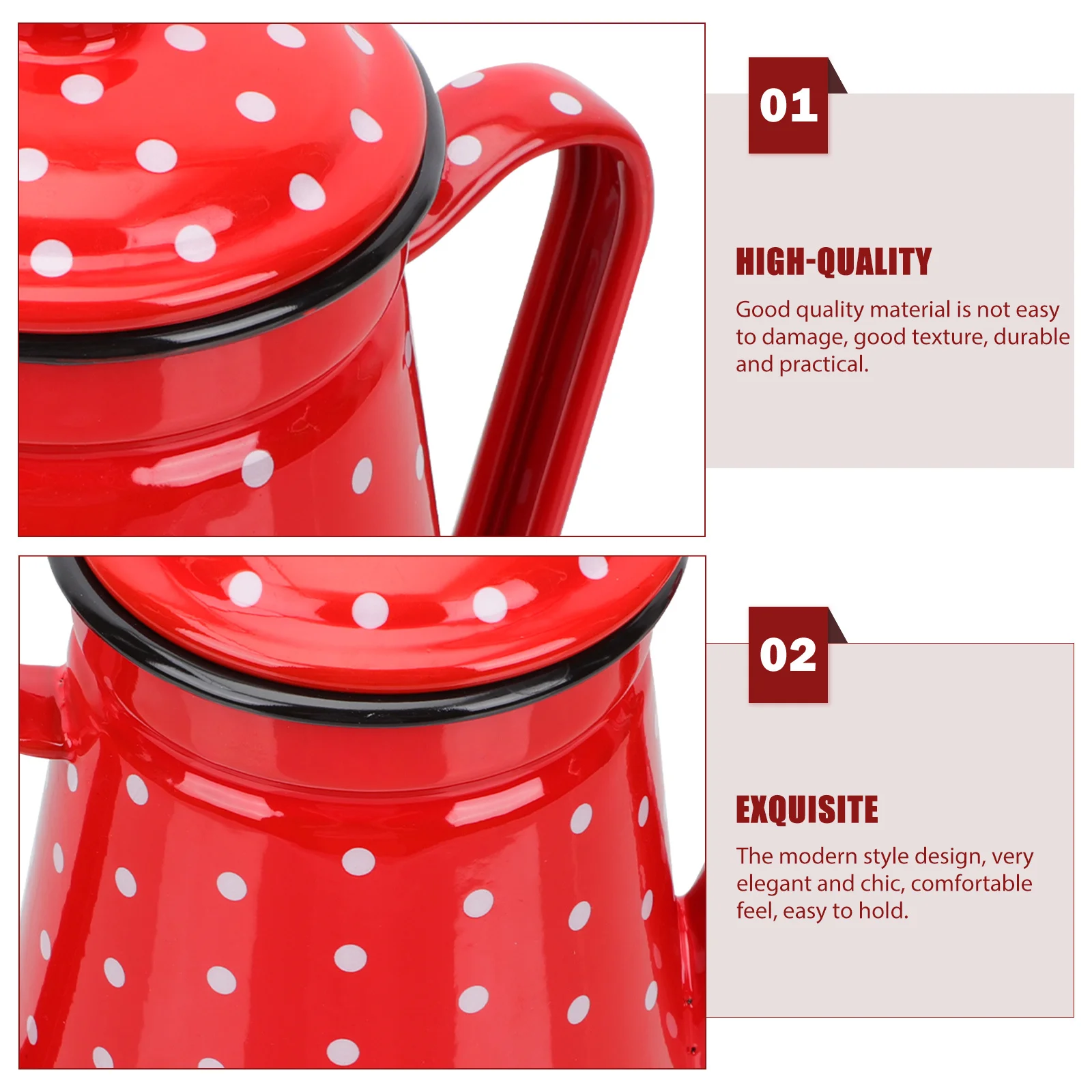 

Enameled Teakettle Narrow Mouth Pot Modern Design Fast Safe Practical Comfortable Feel Easy Hold Enamel Coffee Pot