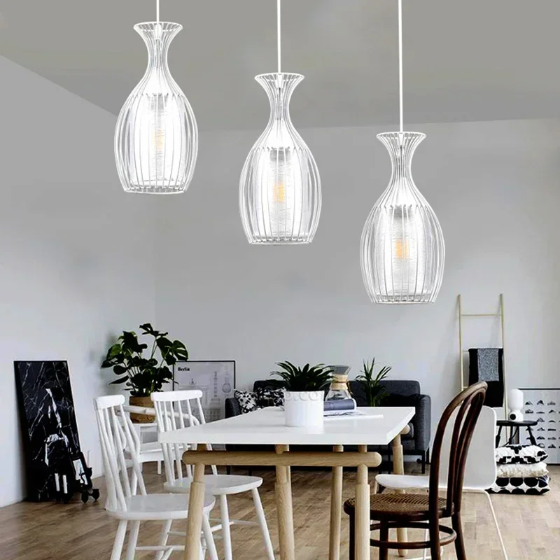 Modern minimalist chandelier personality wrought iron sheepskin explosion models three-head fashion restaurant hotel chandelier