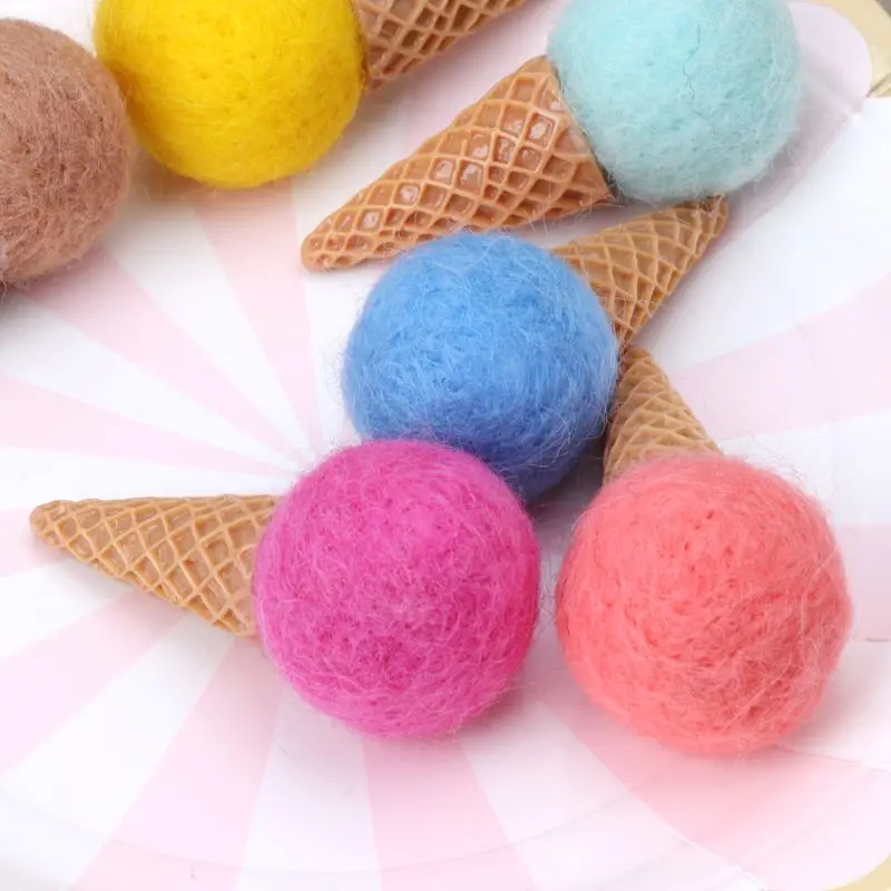 Ice Cream Felt Wool Beads Balls Valentines Photo Props Party SuppliesDecor