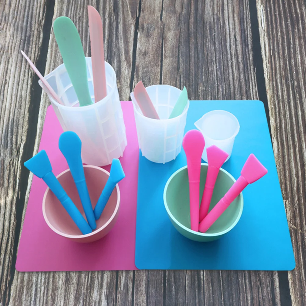 

1 комплект силиконовых форм для эпоксидной смолы, включая синие, розовые, средние стержни для перемешивания, синие подушечки, литье из смолы, сделай сам, поделки из смолы, силиконовые подушечки