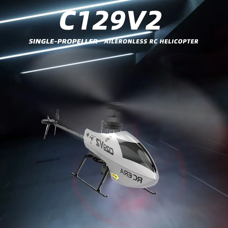 New C129 V2 RC Helicopter 6 Channel 2.4Ghz 6-axis Gyroscope 360 ° Roll Mode Without Ailerons UAV Outdoor Aircraft with Apron