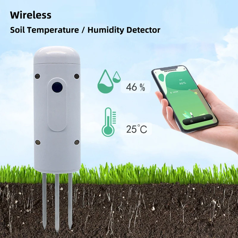 Wireless LCD Digital Soil Thermometer Hygrometer Sensor with Probe Electronic Temperature Moisture Meter Garden Plant Monitor