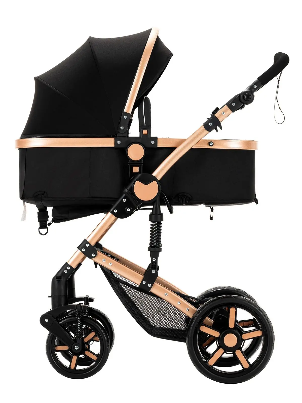 Deluxe babyreissysteem kinderwagen met wieg en autostoeltje - Snel opvouwbaar met één hand, lichtgewicht en draagbaar voor avonturen - afbeelding 2