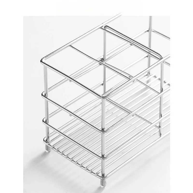 Stainless Steel Toothbrush Holder - Minimalist Bathroom Countertop Organizer for Toothpaste, Multi-Functional Storage Stand Base