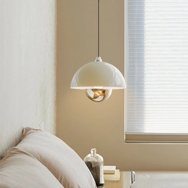 الحديثة نصف دائرة الحديد قلادة أضواء الحد الأدنى غرفة نوم رئيسية غرفة الطعام زهرة برعم رفع تصميم اليد كريم Hanglamps #1