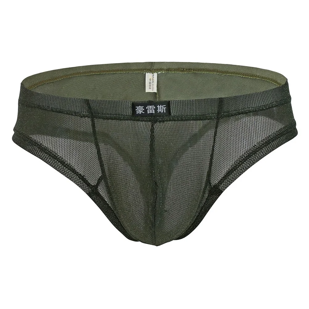 الرجال الملابس الداخلية مثير شبكة منخفضة الارتفاع الملابس الداخلية انظر من خلال مرونة تنفس ملخصات الملابس الداخلية رقيقة جدا بيكيني سيور رجل
