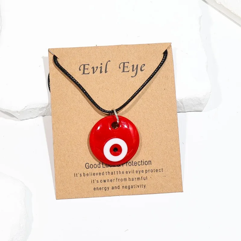 Classic Turkish Necklace Evil Eye Hand Chain for Women Lucky Demon Eyes Card Necklace Men\'s Love Jewelry Accessories Party Gif