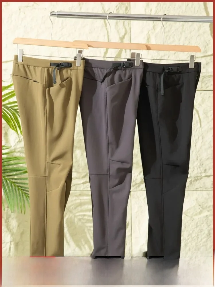 

Men's Winter Outdoor Casual Softell Fce Lined Windproof Waterproof Straight Leg Pants Adjustable Waist Bule Function