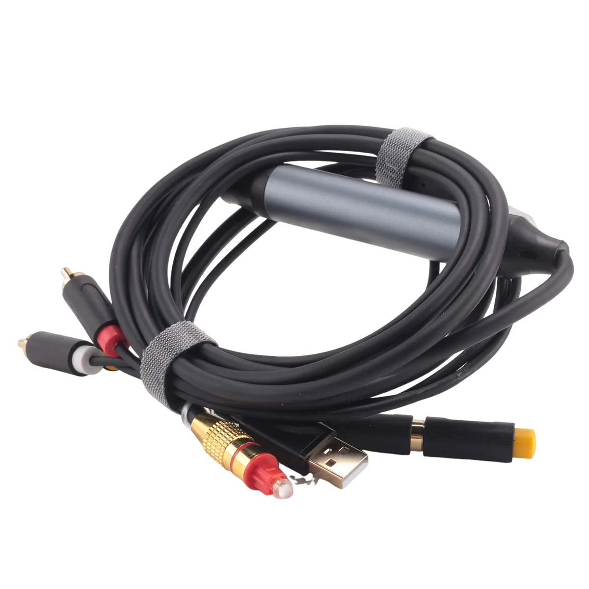 Digital To Analog Audio Conversion Cable 2RCA+3.5Mm Jack Stereo Audio Cable for HDTV,DVD,Headphone(4.9Feet)