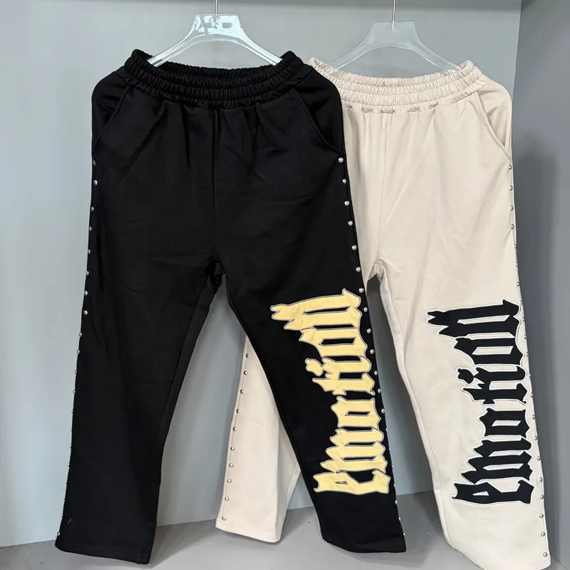 

Американский нишевый дизайн с заклепками, стильные прямые брюки со смешанной эмоцией, осенний бестселлер, новые повседневные спортивные штаны со смешанной ЭМОЦИей