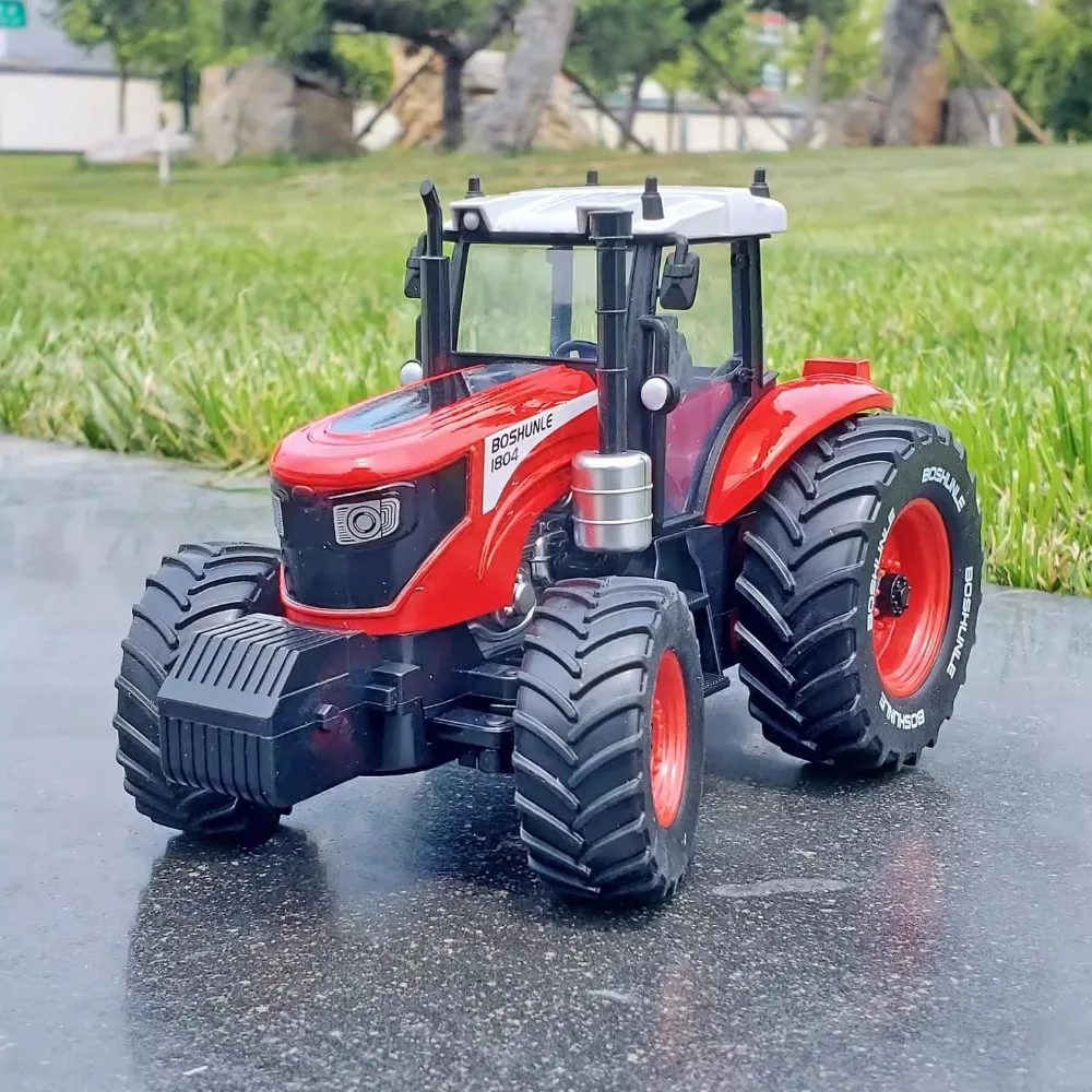 1:24 Scale Agricultural Tractor Model Toy Car Sound Light Silding Wheel Steering Engineering Vehicles Models Hobby Ornaments