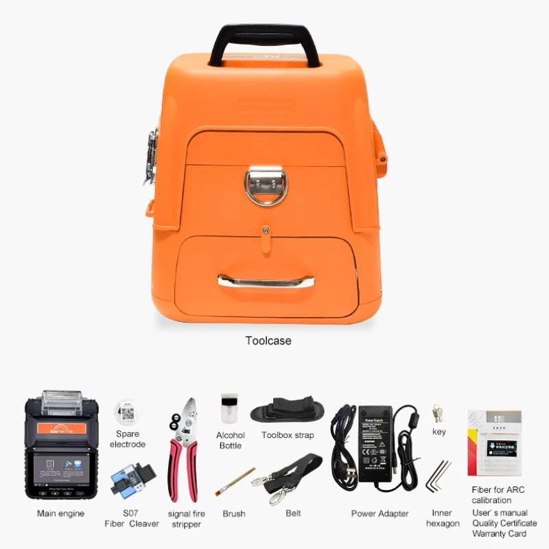 Signalfire AI-6C Fusion Splicer เครื่อง 6 มอเตอร์สัญญาณ Fire Optical Fiber 8S Splicing เครื่อง FTTH Fiber Optical Fusion Splicer
