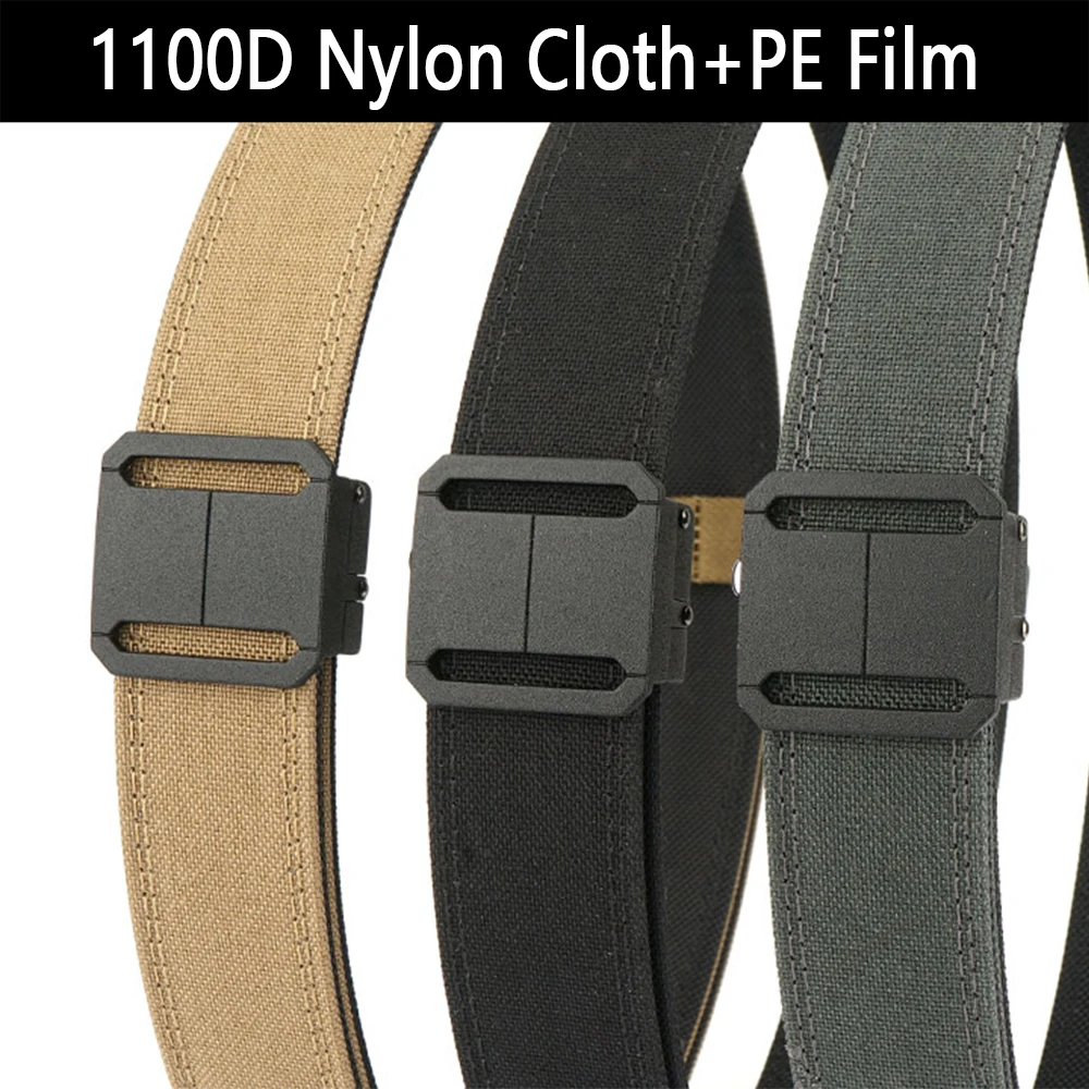 TUSHI Belt Hard Tactical Belt for Men Metal Automatic Buckle IPSC Gun Belt 1100D Nylon Military Belt Outdoor Sports Girdle Male