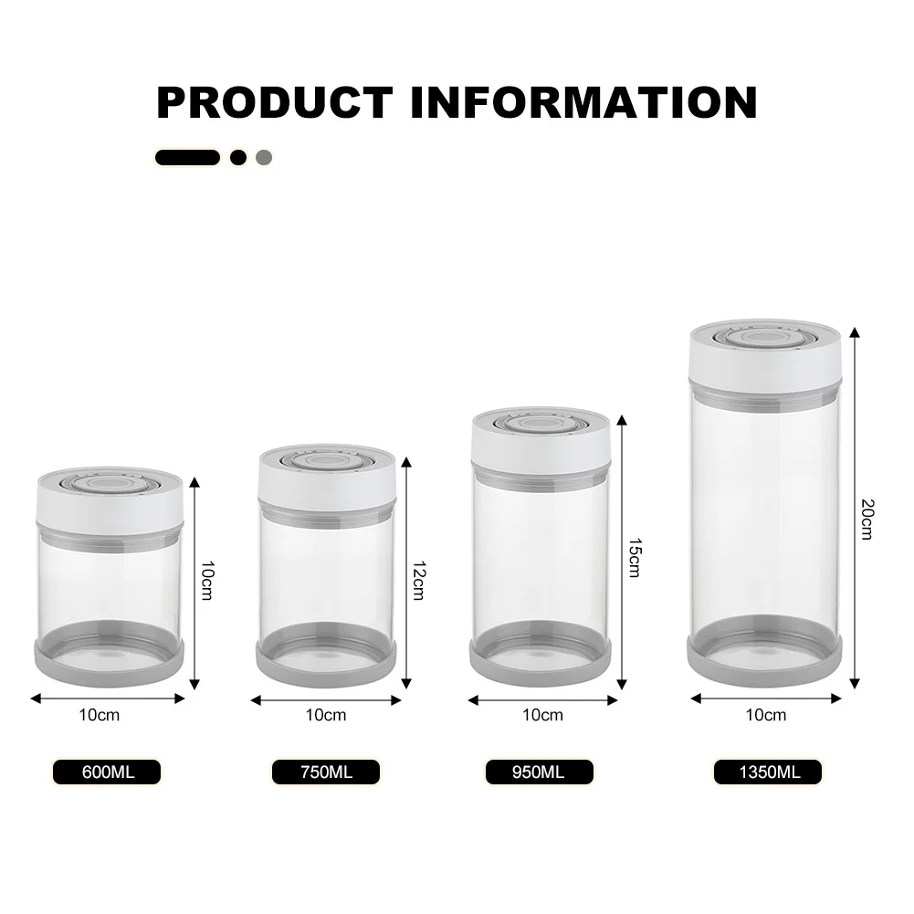 Kitchen Moisture-proof Glass Coffee Bean Jar Automatic Intelligent Vacuum Storage Sealed Jar Food Fruit Cereals Tea Container