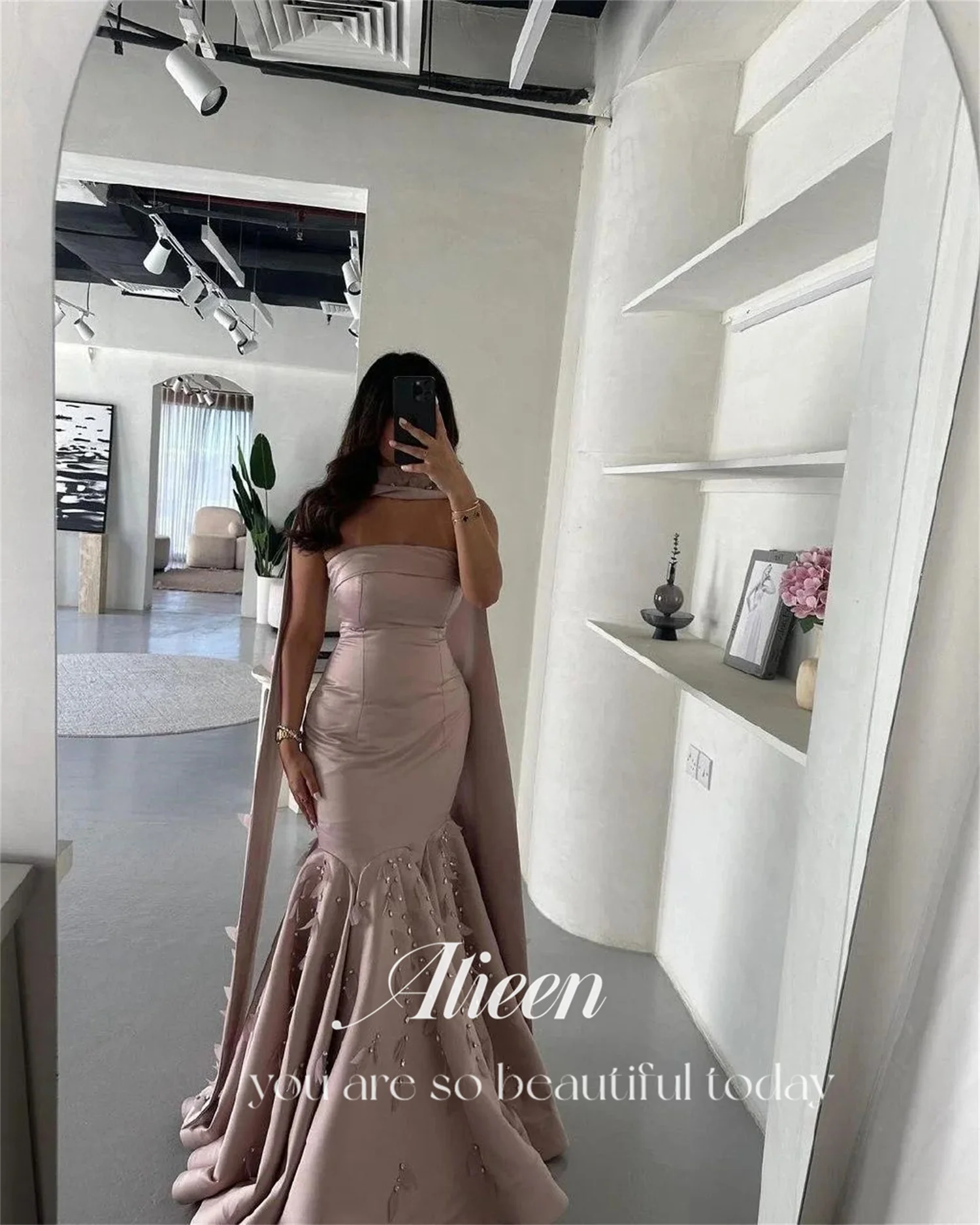 Mermaid Pink Satin Graduation Dresses for Special Occasions Elegant Wedding Party Dress Evening Woman Gala Prom Long Customized