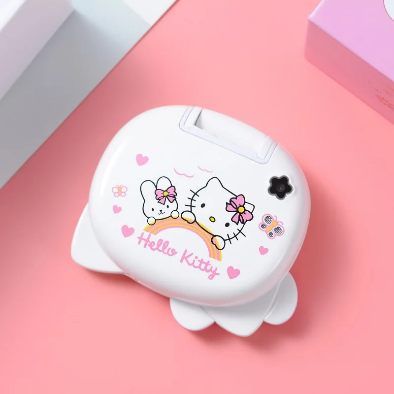 Hollo Kitty K688 Flip Phone, Mini Cute Cartoon, 1.77 Screen, Câmera 1200mAh, Multifuncional, Criança Presente de Aniversário, Frete Grátis