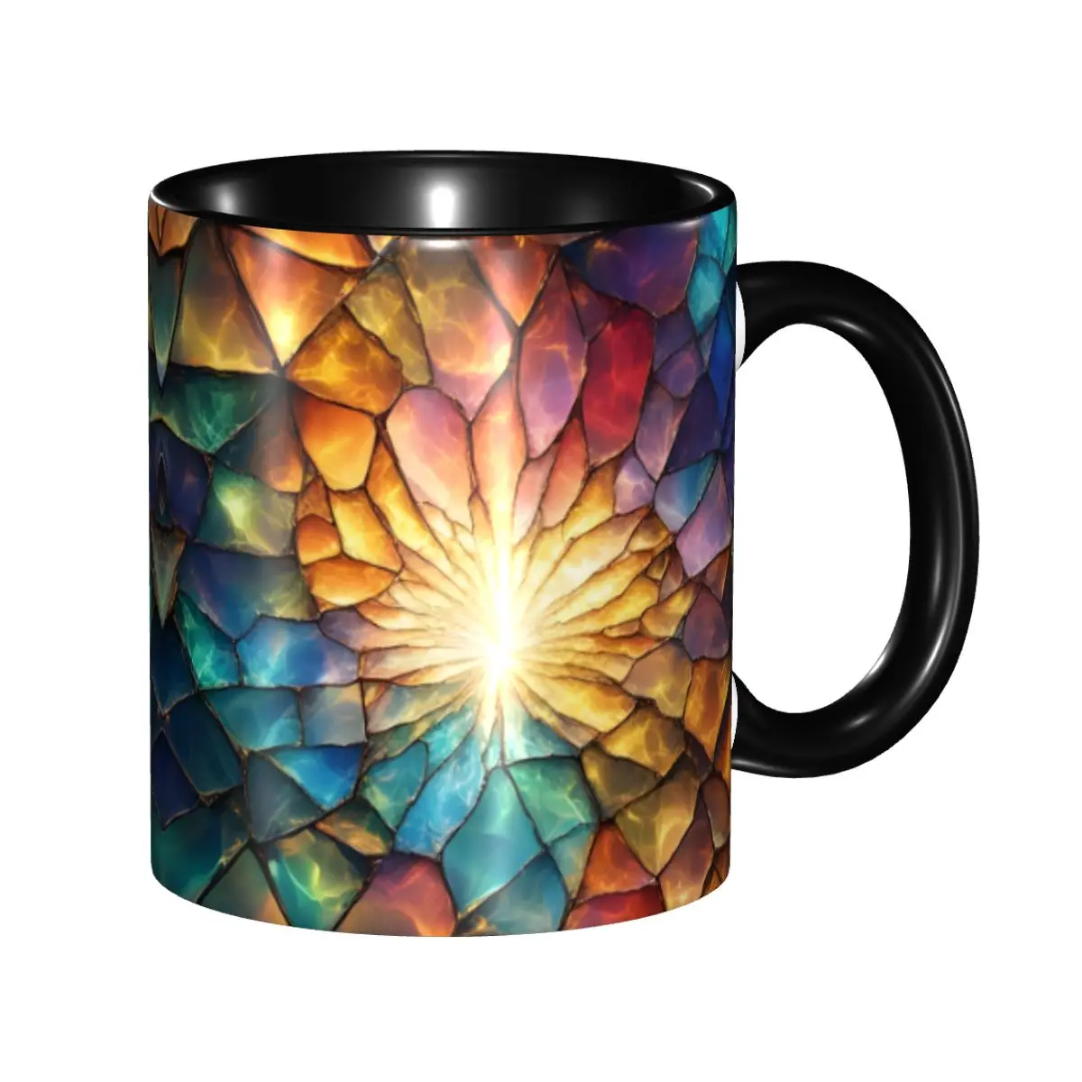 

Customized DIY Stained Glass Broken Glass Ceramic Mugs Colorful Painting Coffee Cups Creative Present