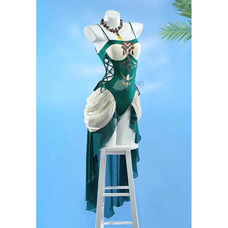 DY20Game Princess Zelda Cosplay Costume  Zelda Swimwear Summer Swimsuit Green  Bikini Jumpsuits For Pool party Hallowmas Comicon