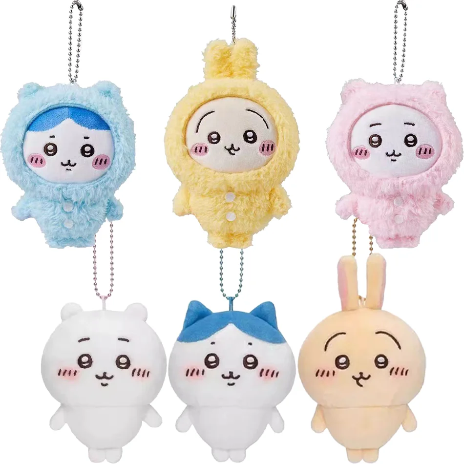 Chiikawa muñeco de peluche colgante estrella abrazando serie Hachiware USAGI lindo llavero de dibujos animados llavero colgante