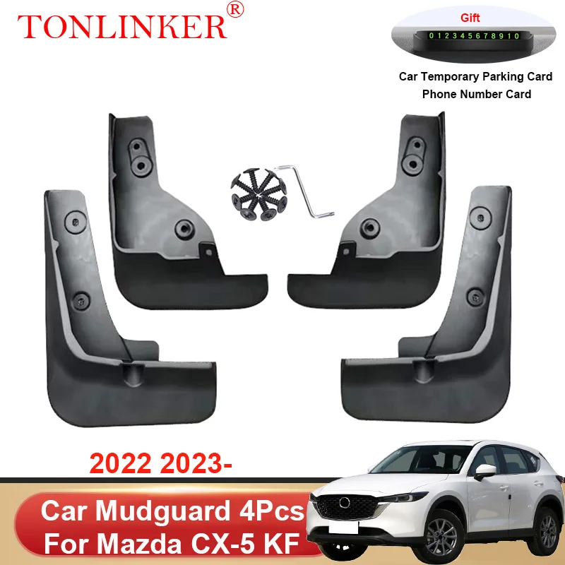 TONLINKER Car Mudguard For Mazda CX-5 KF CX5 CX 5 2022 2023-Present Mudguards Splash Guards Fender Mudflaps Accessories