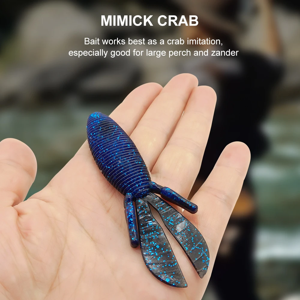 ESFISHING الصيد الطعم لينة إغراء البلاستيك جراد البحر MD المعطرة الصيد إغراء 95 مللي متر ل باس جثم سمك السلور