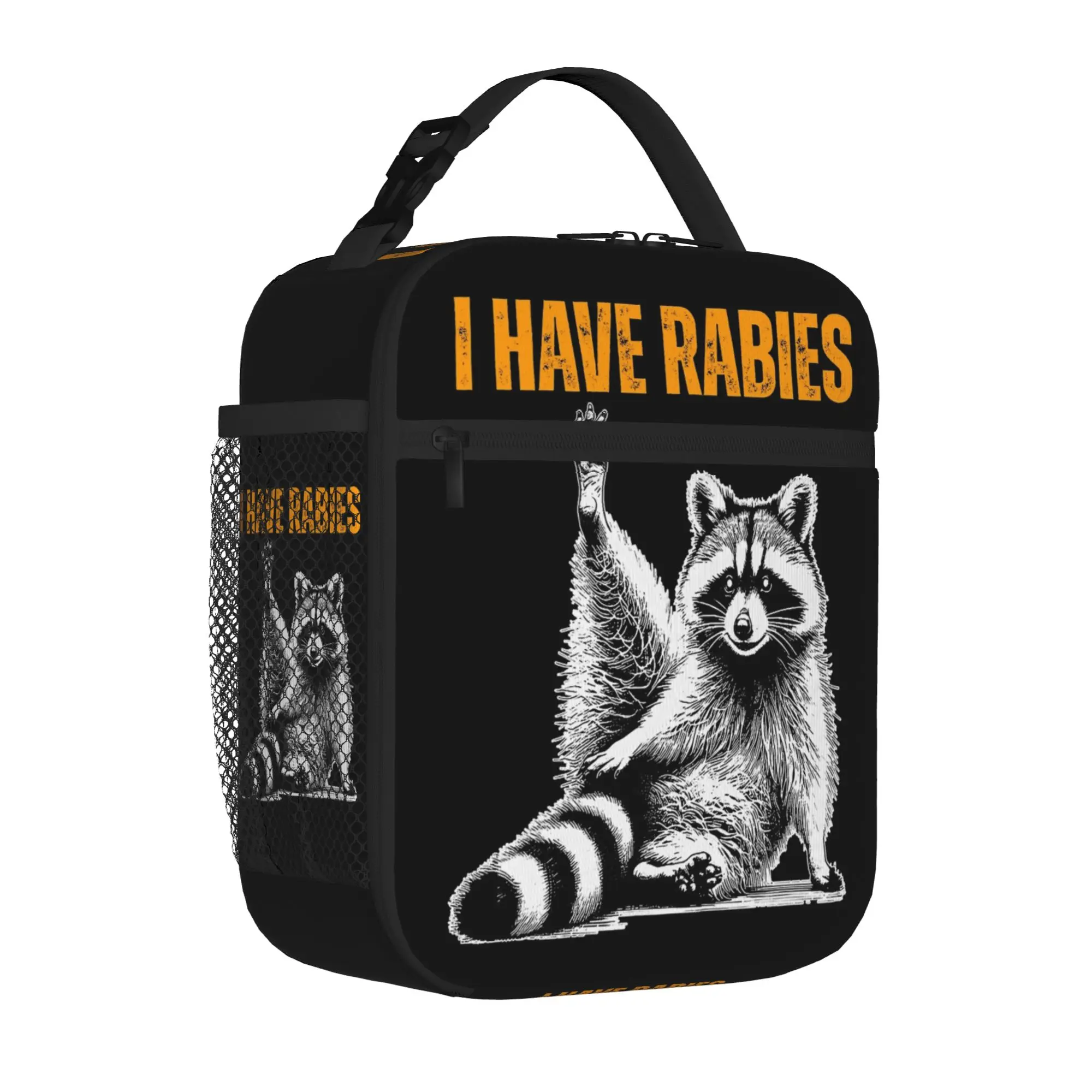 I Have Rabies Funny Racoon Warning Tote Thermal Cooler Bag Meme Reusable Insulated Lunch Bags Fashion Storage Box For School