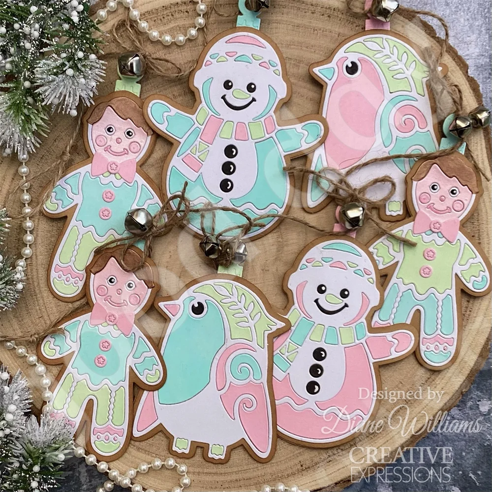 Christmas Mockingbird Gingerbread Man Snowman Christmas Tree For Diy Scrapbook Paper Journaling Decoration Metal Cutting Dies