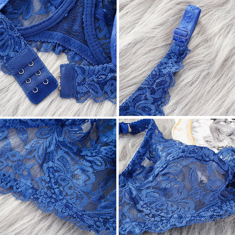 Women Sexy Lace Bras Plus Size Push Up Bralette Hollow Out Lingerie Embroidery Bra Brassiere Female Underwired Underwear