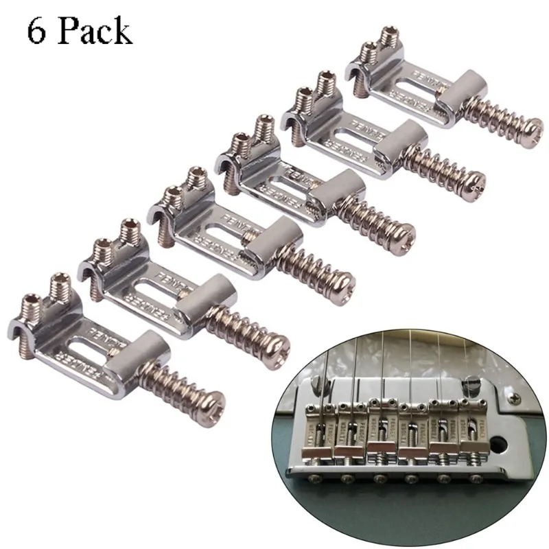 6er-Pack E-Gitarren-Sattelset Rollenförmige Tremolo-Brückensättel für Stratocaster Telecaster E-Gitarren Zubehör